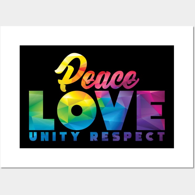 Peace Love Unity Respect Happy Vibes Wall Art by ChicagoBoho